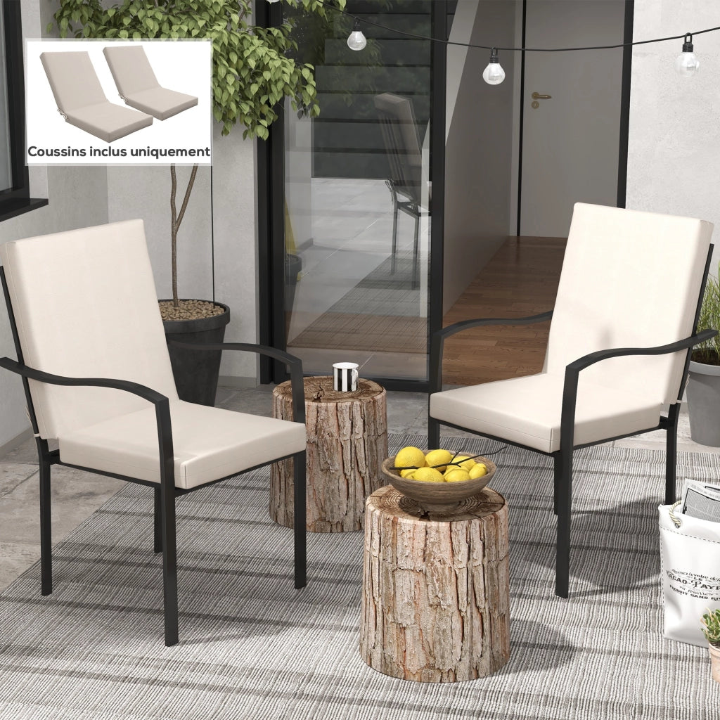 Cuscini per Sedia Esterno con Cinturini ¨C Minimal ¨C Beige 112x51 cm