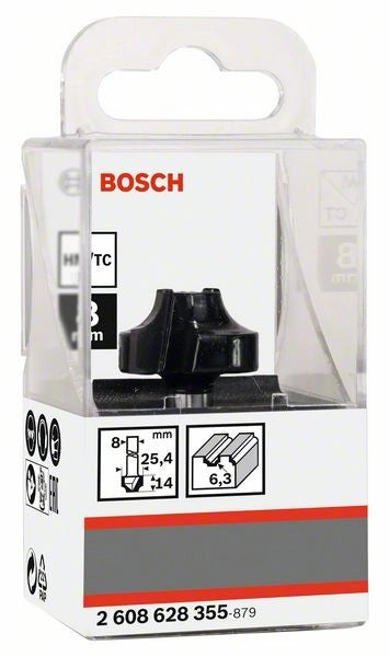 2608628355 - Bit di formatura bordi E, 8 mm, R1 6,3 mm, D 25,4 mm, L 14 mm, G 46 mm 8 mm, R1 6,3 mm, D 25,4 mm, L 14 mm,