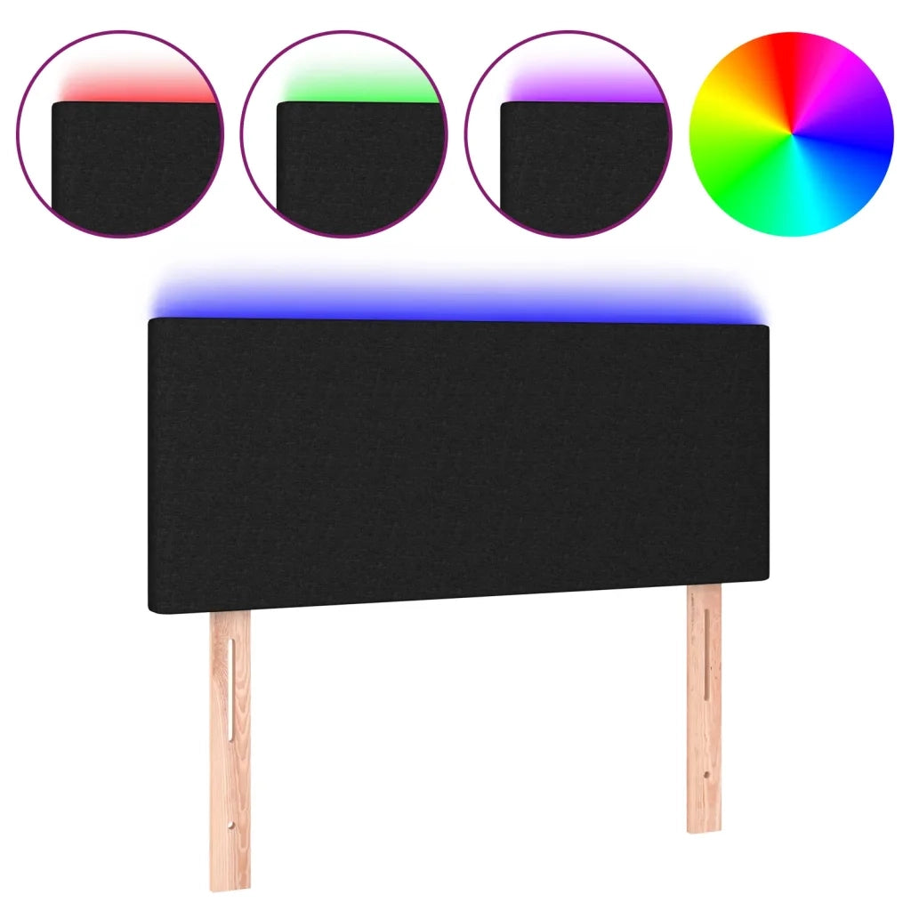 Testiera a LED-Testata con LED Nera 90x5x78/88 cm in Tessuto 274154