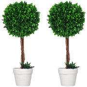 Set 2 Piante Finte Alberi di Bosso per Interni ed Esterni con Vaso ¨C Minimal ¨C ?28x60cm