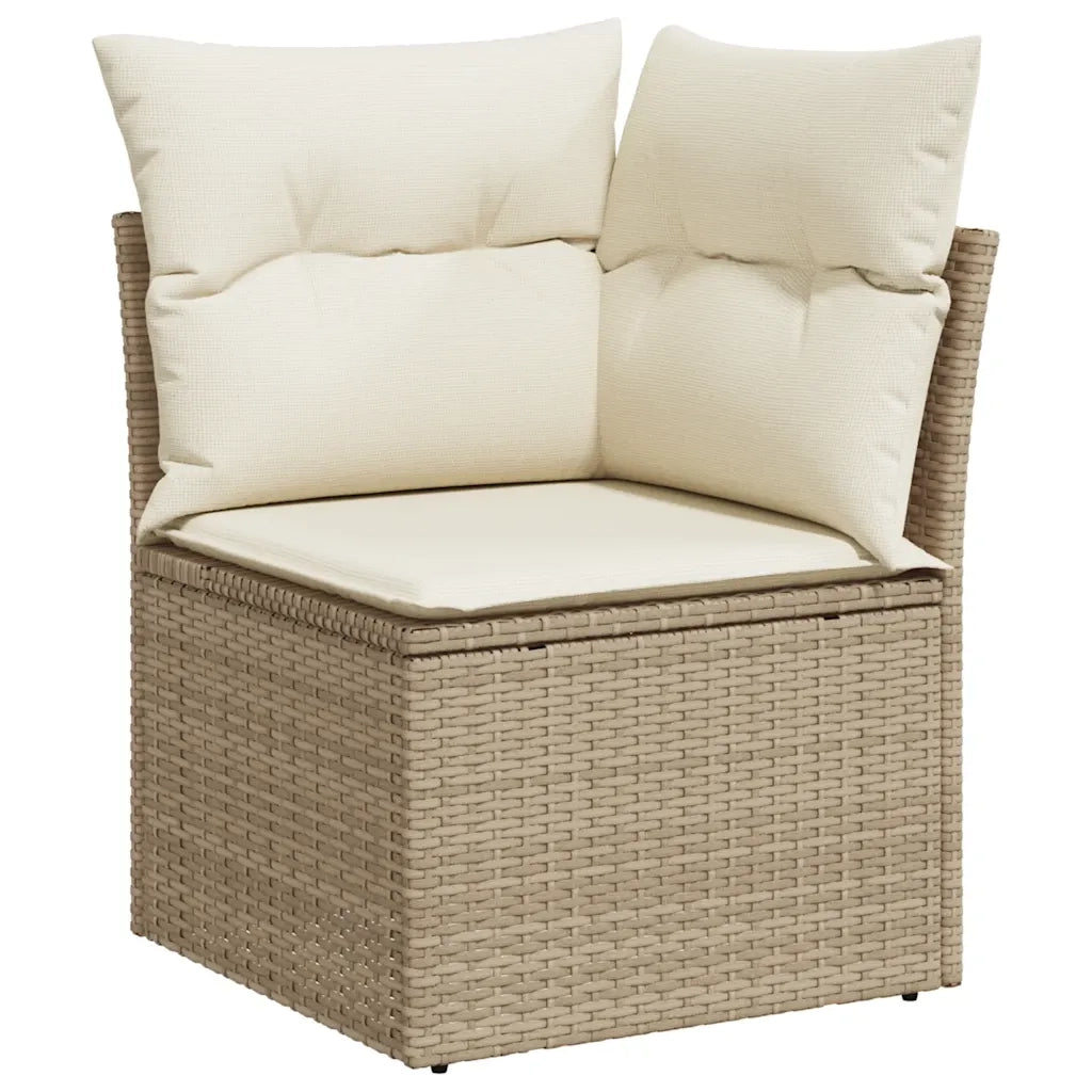 Set Divani da Giardino 7 pz con Cuscini Beige in Polyrattan 3327271