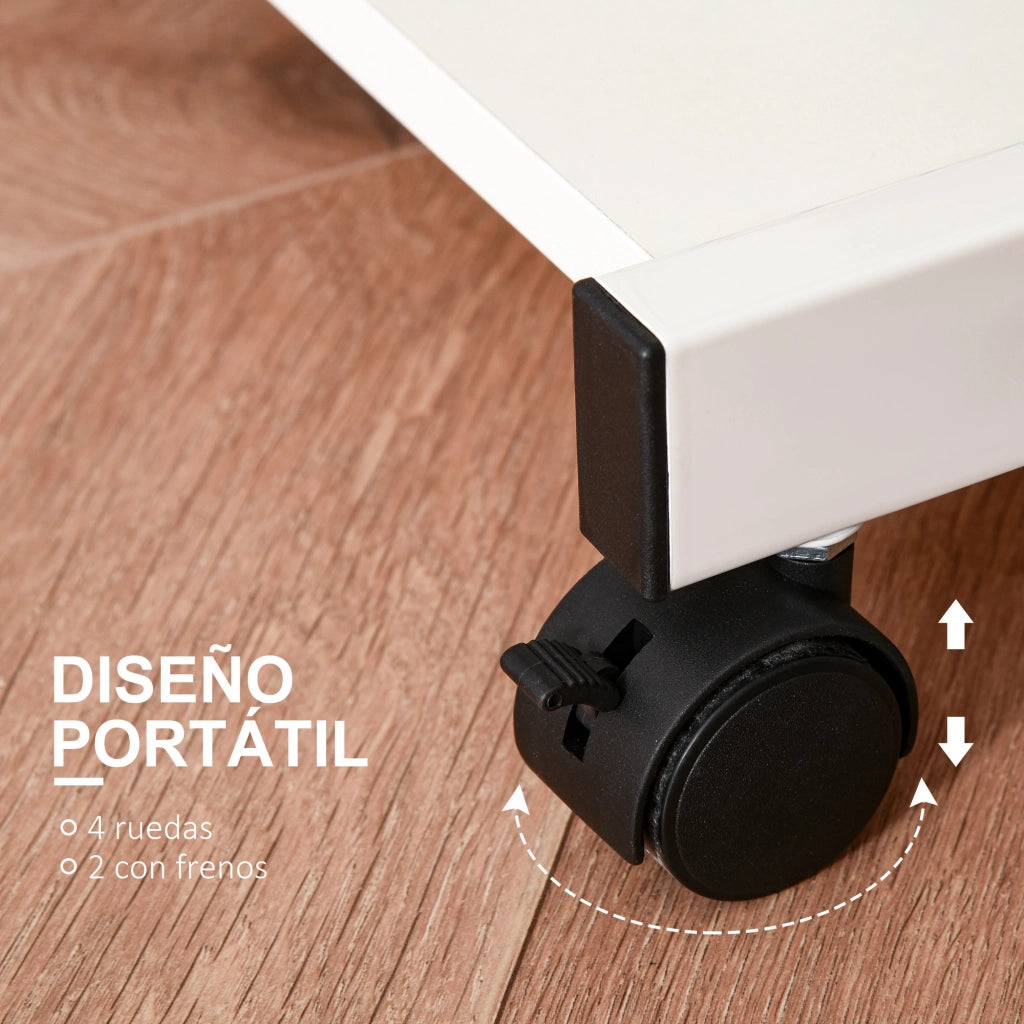 Scrivania con Ruote ¨C Minimal ¨C Bianco 60x48x76 cm