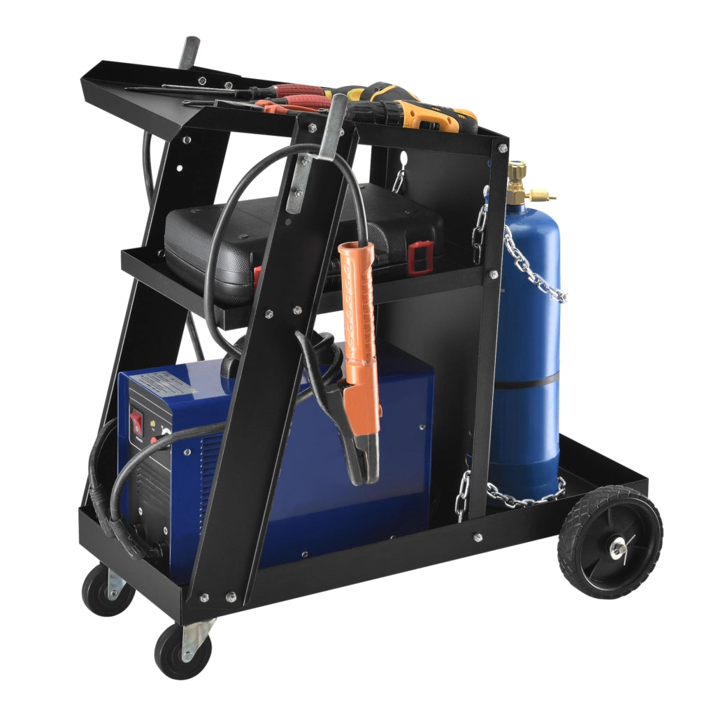 Carrello Porta Saldatrice con 3 Ripiani e Portabombola in Acciaio pro.tec.