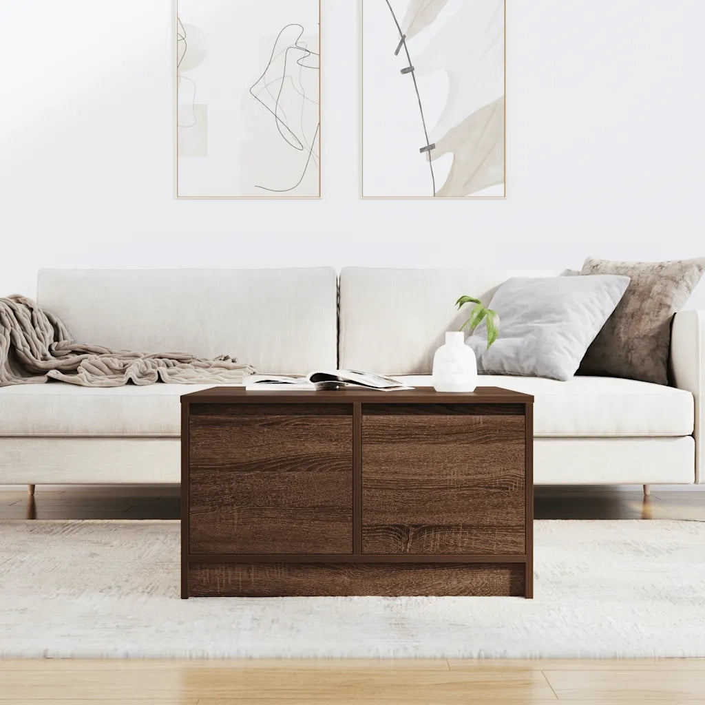 Tavolino da salotto | Tavolino da caff¨¨ | Tavolino da Soggiorno con Cassetti Rovere Marrone 70,5x70x40 cm