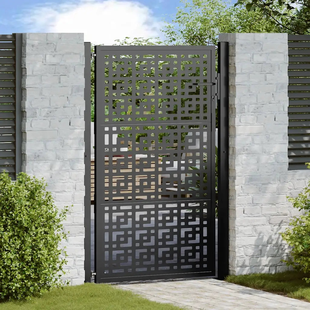 Cancello da giardino nero 100x150 cm con design a croce 4101001