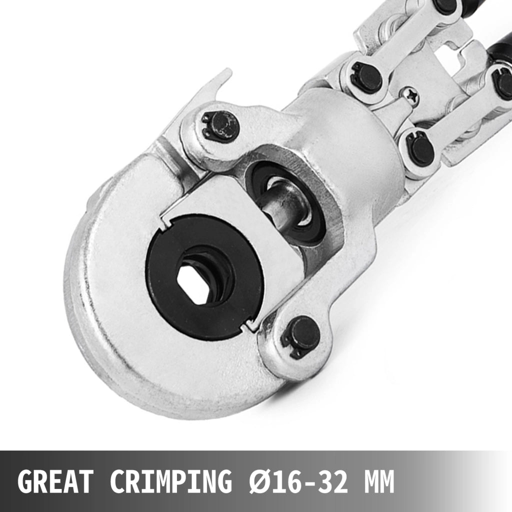 Pinza a crimpare per tubi 16-32 mm, pressatrice manuale 6 T con inserti U e TH, testa rotante a 360° per fai da te