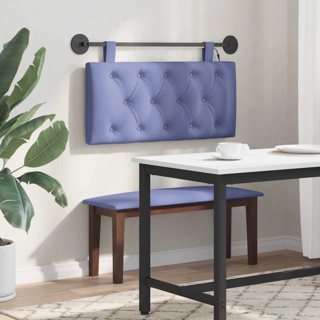 Testiera | Testata sospesa Con luce LED Blu jeans Tessuto