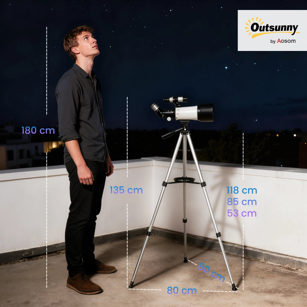 Telescopio astronomico rifrattore 70mm 400mm con treppiede montatura AZ per principianti e osservazione astronomica
