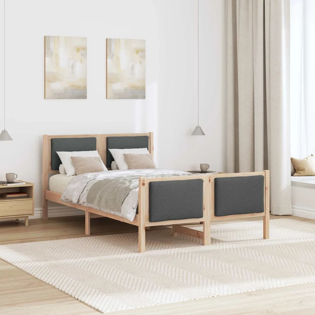 Letto matrimoniale | Letto per adulti | Struttura del letto Grigio scuro 120 x 190 cm Tessuto