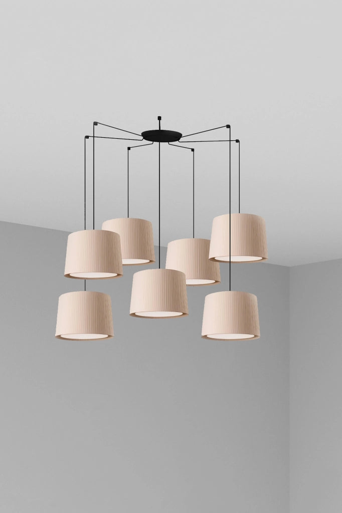 SAMBA 7L Lampada sospensione nera/beige