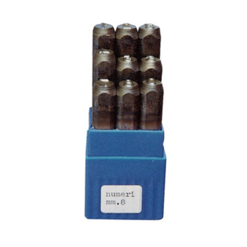 PUNZONI IN ACCIAIO SERIE  9 NUMERI 6X67 MM- 1,0 confezione