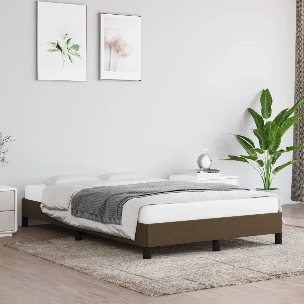 Letto matrimoniale | Letto per adulti | Giroletto senza Materasso Marrone Scuro 120x200 cm Tessuto