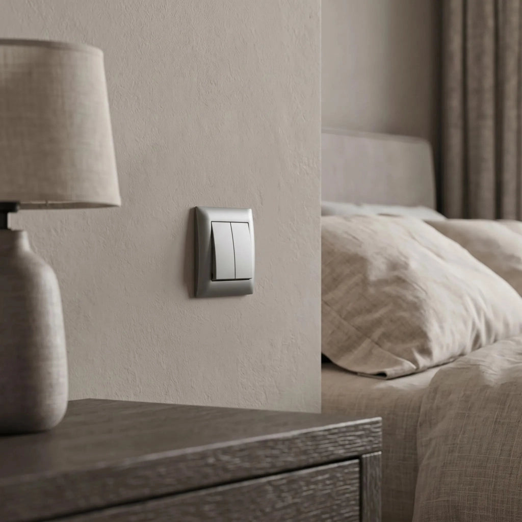 Interruttore Doppio Con Cornice Oste Jnh007-w Grey