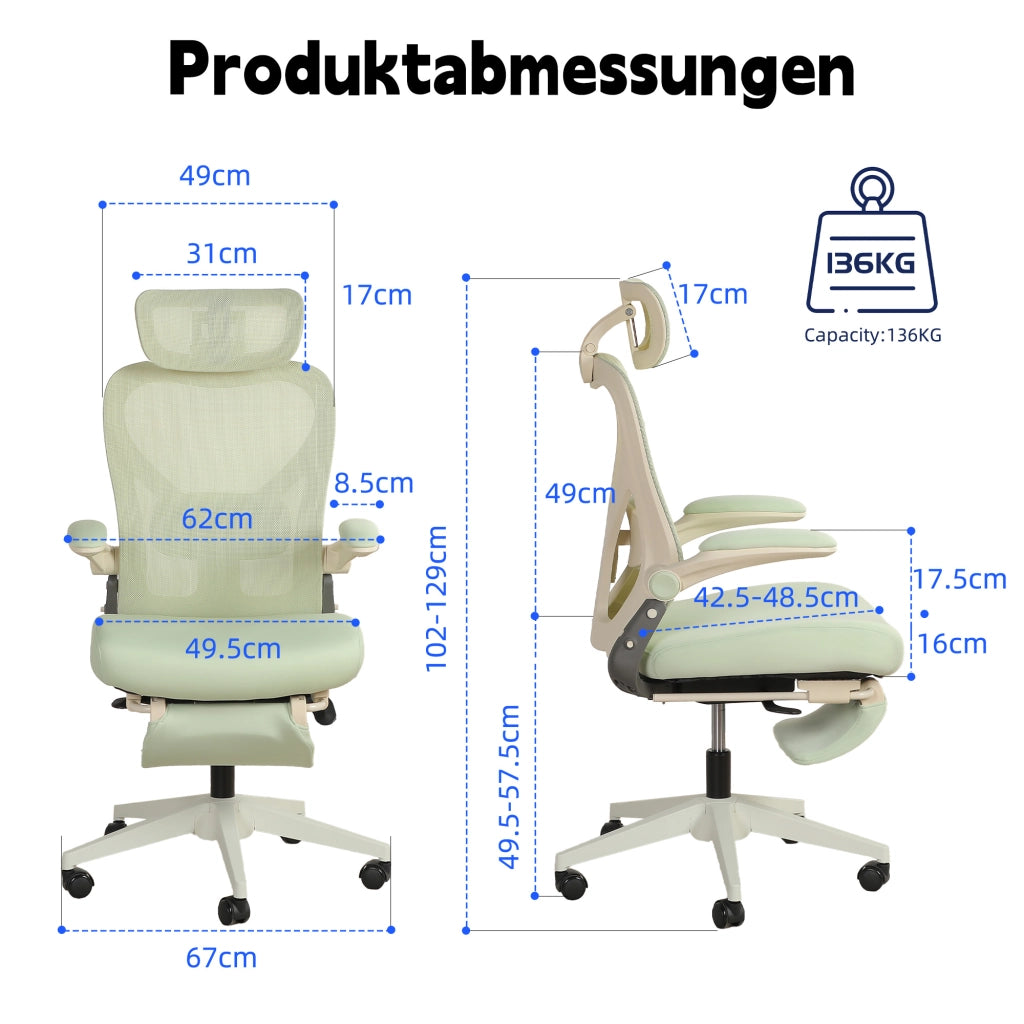 Sedia da ufficio ergonomica reclinabile ¨C Minimal ¨C verde