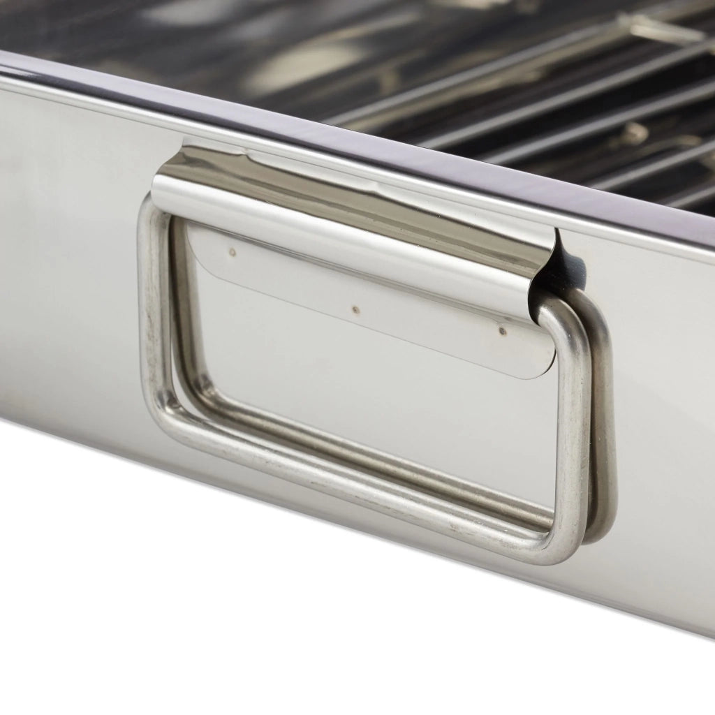 Teglia da forno multifunzionale con griglia 6,5 x 38 x 27 cm per verdure e carne in acciaio inossidabile grigio 13_0006867