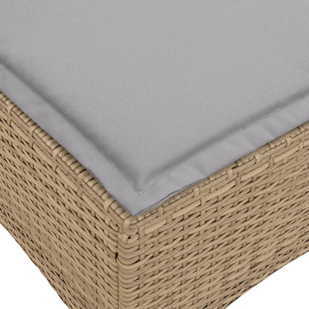 Sgabelli Giardino con Cuscini 4 pz Beige 55x55x36 cm Polyrattan CFW1202337