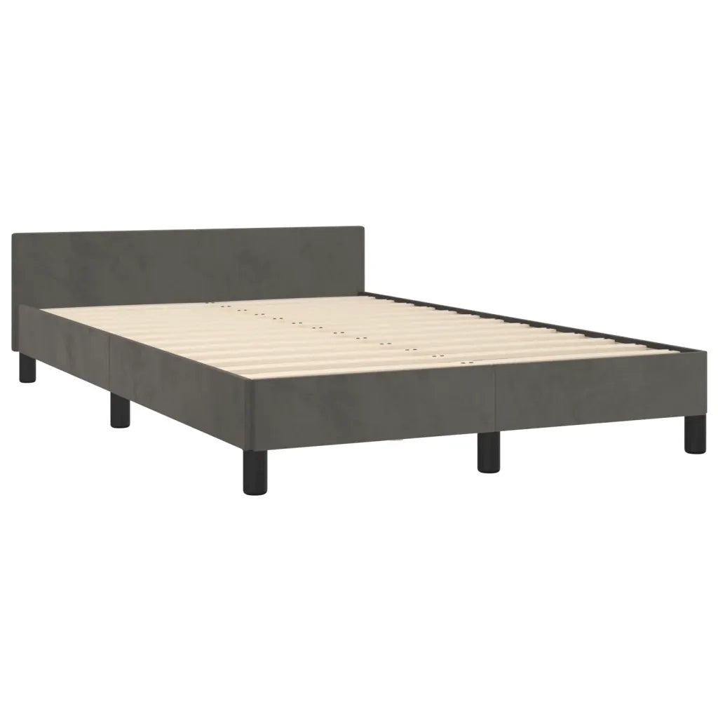 Giroletto senza Materasso Grigio Scuro 120x200 cm Velluto