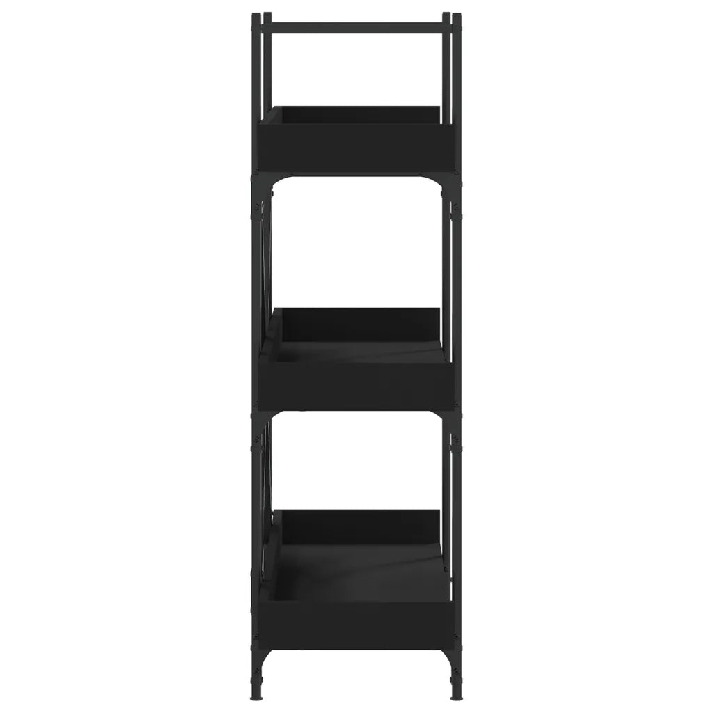 Libreria a 3 Ripiani-Scaffale per Libri-Mobile di Stoccaggio Nera 100x33x108,5 cm in Legno Multistrato