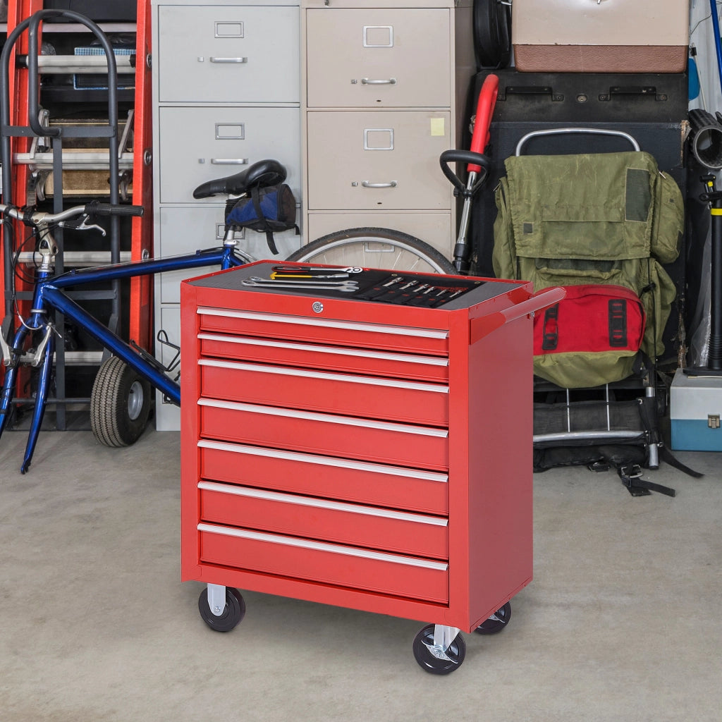 Carrello Porta Attrezzi con 7 Cassetti ¨C Minimal ¨C Rosso