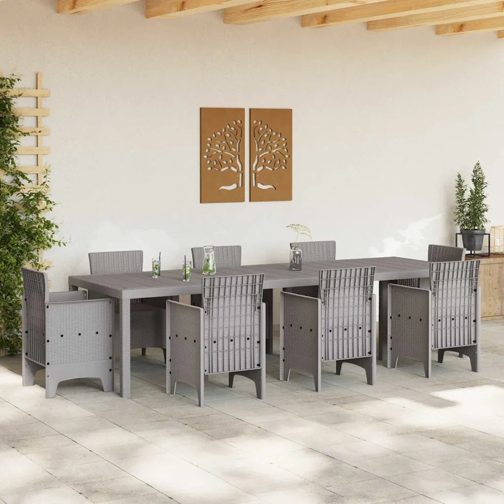 Tavolo da Giardino Grigio chiaro 300 x 100 x 73 cm polyrattan