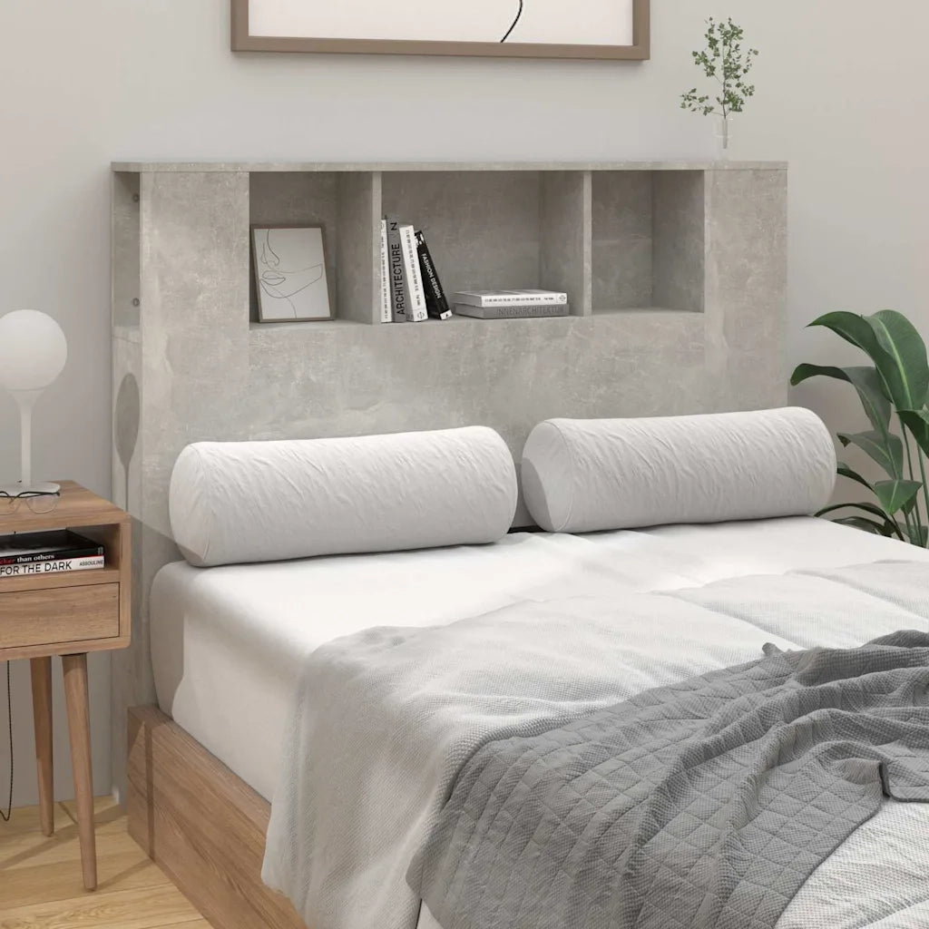 Armoire de tête de lit gris béton 120x18,5x102,5 cm