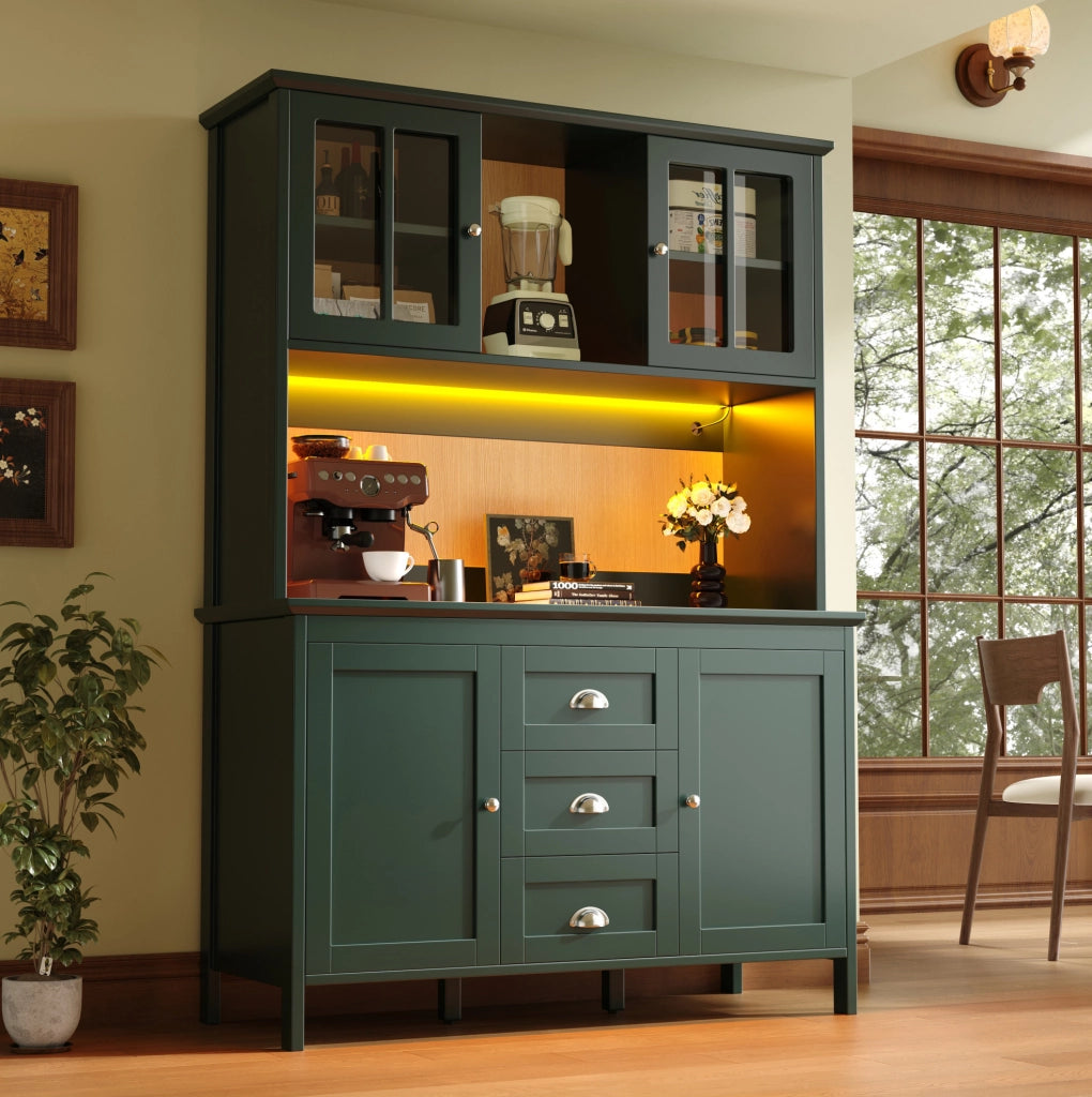 ARMADIO CUCINA 120x40x179 cm Verde in MDF con luci LED