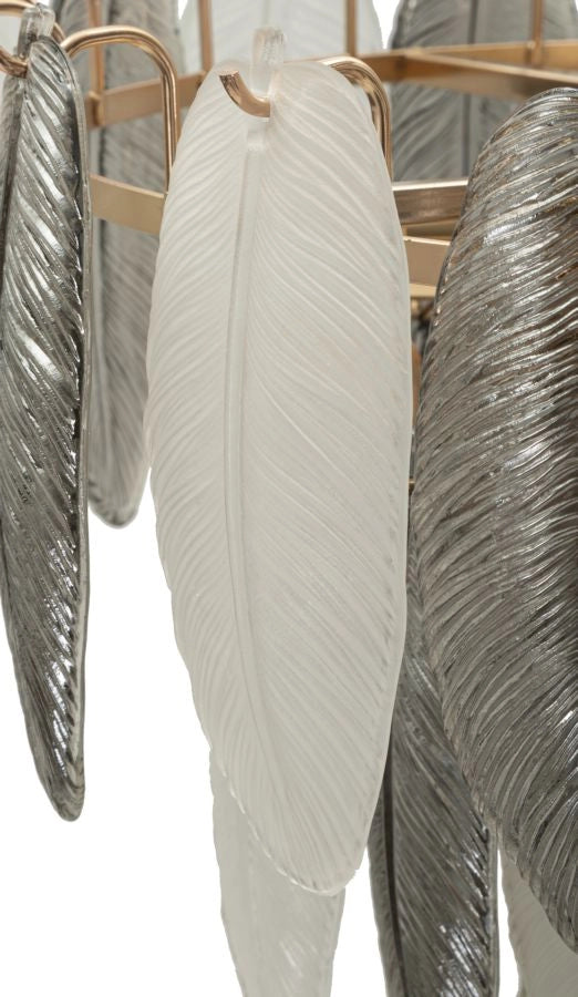 Lampadario Leafy Ø60x40 cm in Vetro e Ferro Multicolor