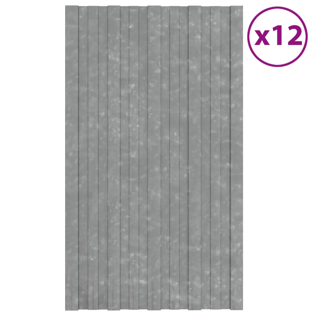 Pannello per tetto 12 pz Argento 80 x 45 cm Acciaio zincato 42047119