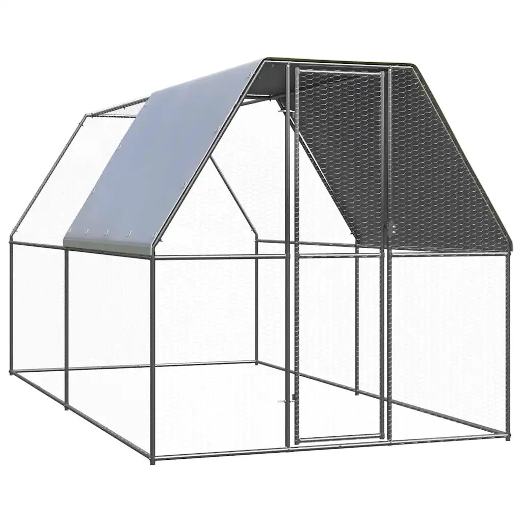 Pollaio da Esterno 2x4x2 m in Acciaio Zincato 3089319