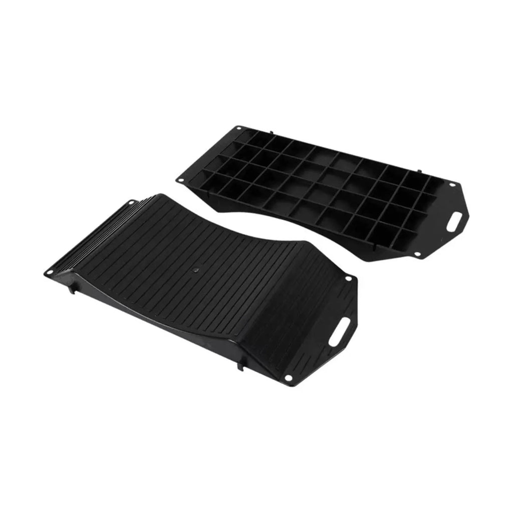 Set di 2 protezioni per pneumatici per veicoli per il tempo libero parcheggio prolungato 23 x 15 x 10 cm in plastica nera 13_0017680