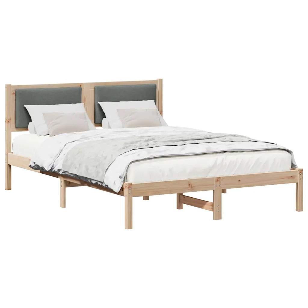 Letto matrimoniale | Letto per adulti | Struttura del letto Grigio scuro 140 x 200 cm Pino massello