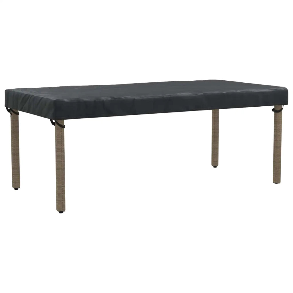 Copertura Tavolo Tinta unita Nero 202 x 92 x 15 cm Tessuto 4106117