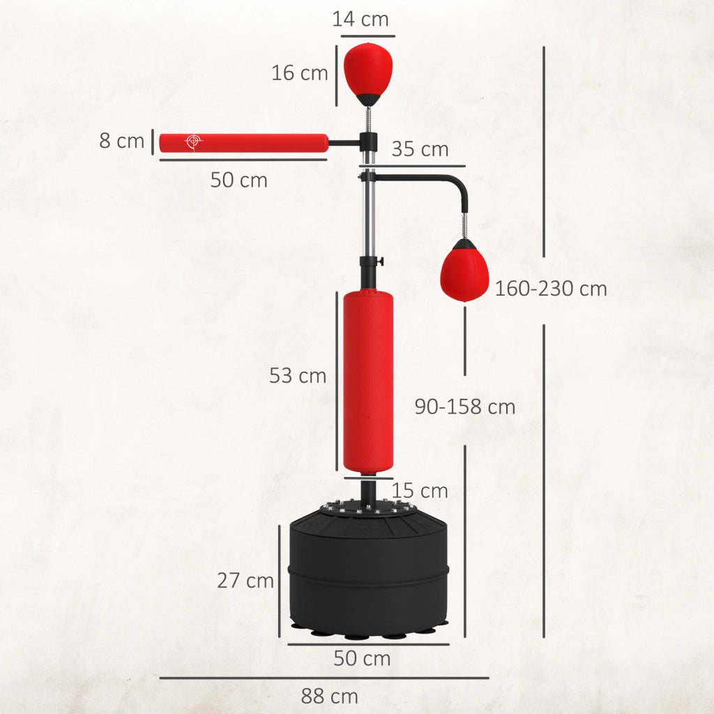 Supporto Regolabile per Sacco da Boxe ¨C Xylo ¨C 160-230 cm Rosso