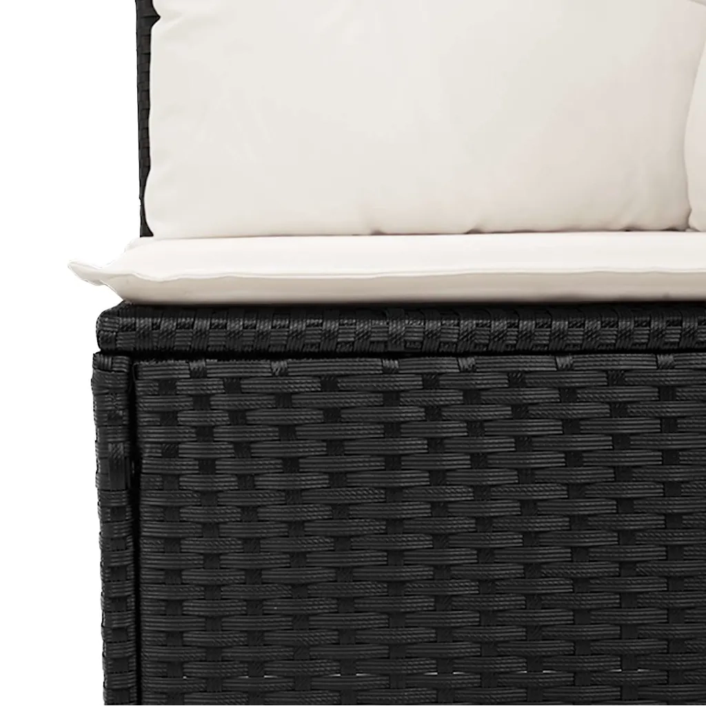 Set Divani da Giardino con Cuscini 7pz Nero Polyrattan 3325592