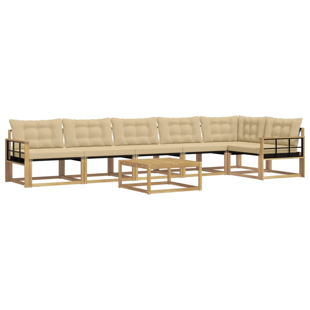 Set di divani da esterno 7 pz Bianco e Beige 3388763