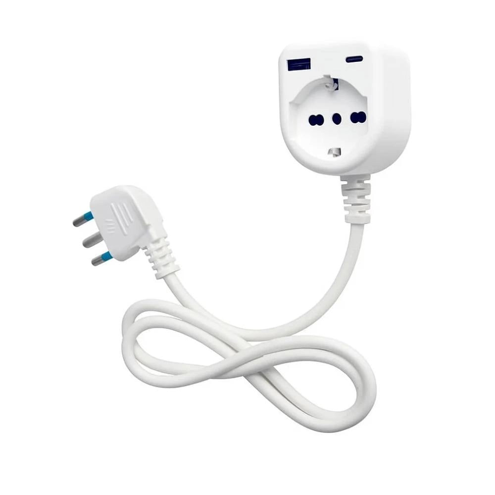 Ecova 30262 prolunga elettrica 1 presa p40 schuko con usb-a e usb-c