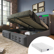 Letto imbottito 160x200 con testiera LED