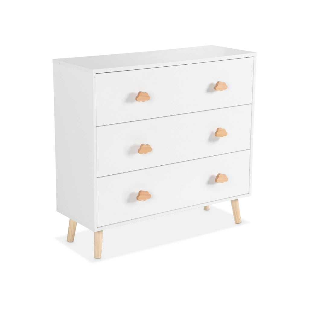 Cassettone per bambini, 3 cassetti, bianco