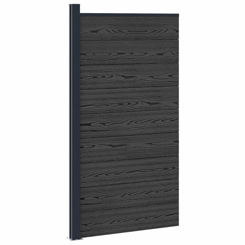 Pannello di Recinzione 95 x 186 cm WPC e Alluminio Nero 42039078