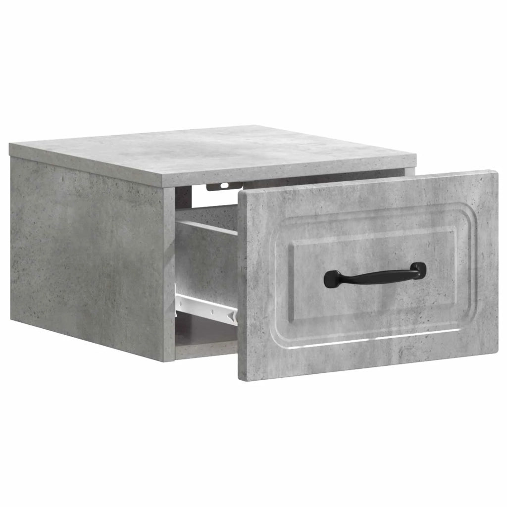 Mobiletto da notte a muro 2 pz Grigio Cemento 34,5 x 33 x 20 cm 899282