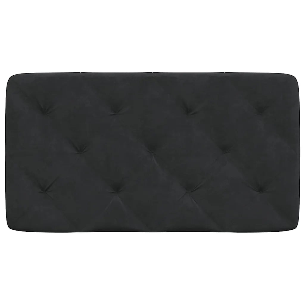 Coussin de tête de lit noir 80 cm velours