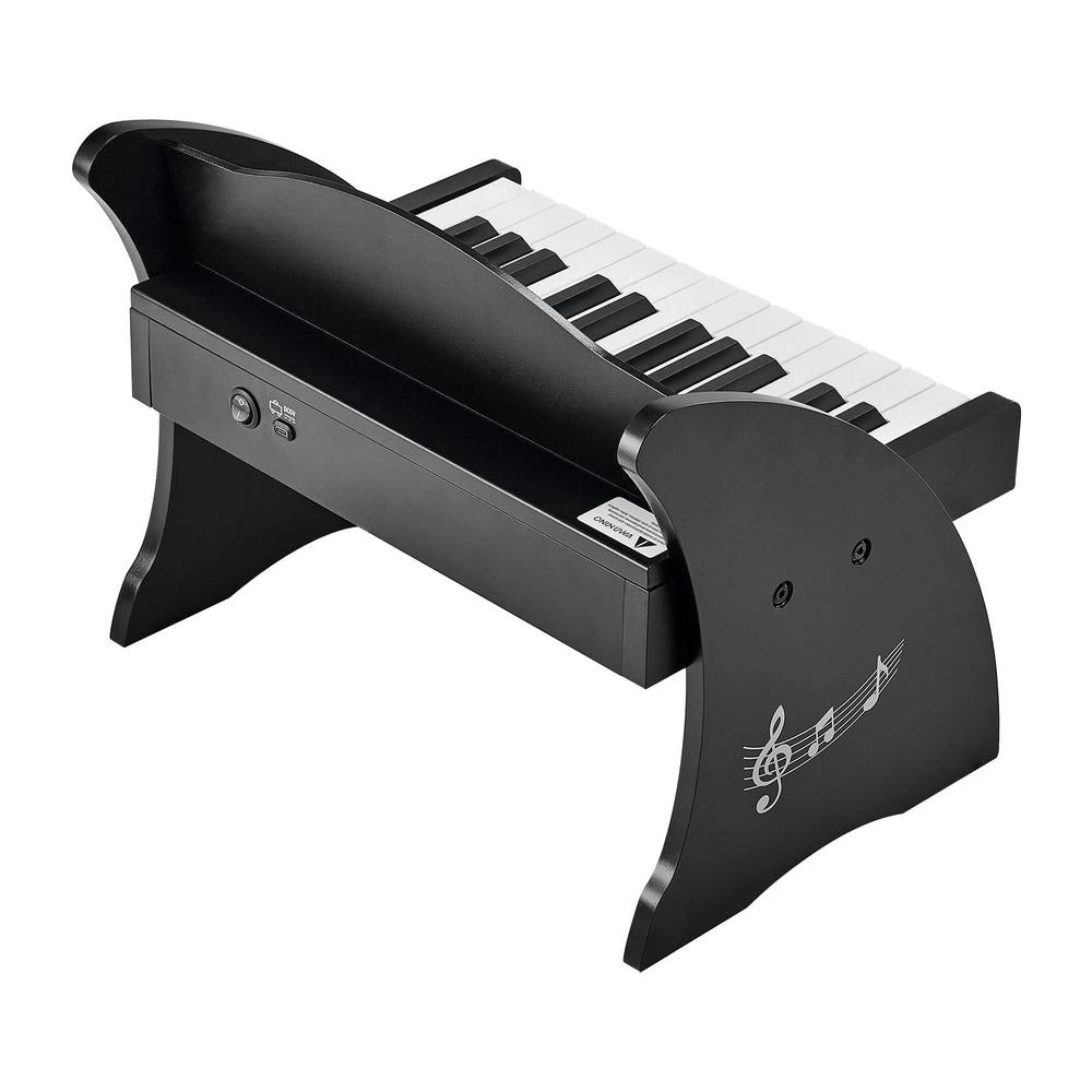 Tastiera Pianoforte Bambini 25 Tasti Strumento Musicale Educativo Suono Realistico Doppia Alimentazione Nero