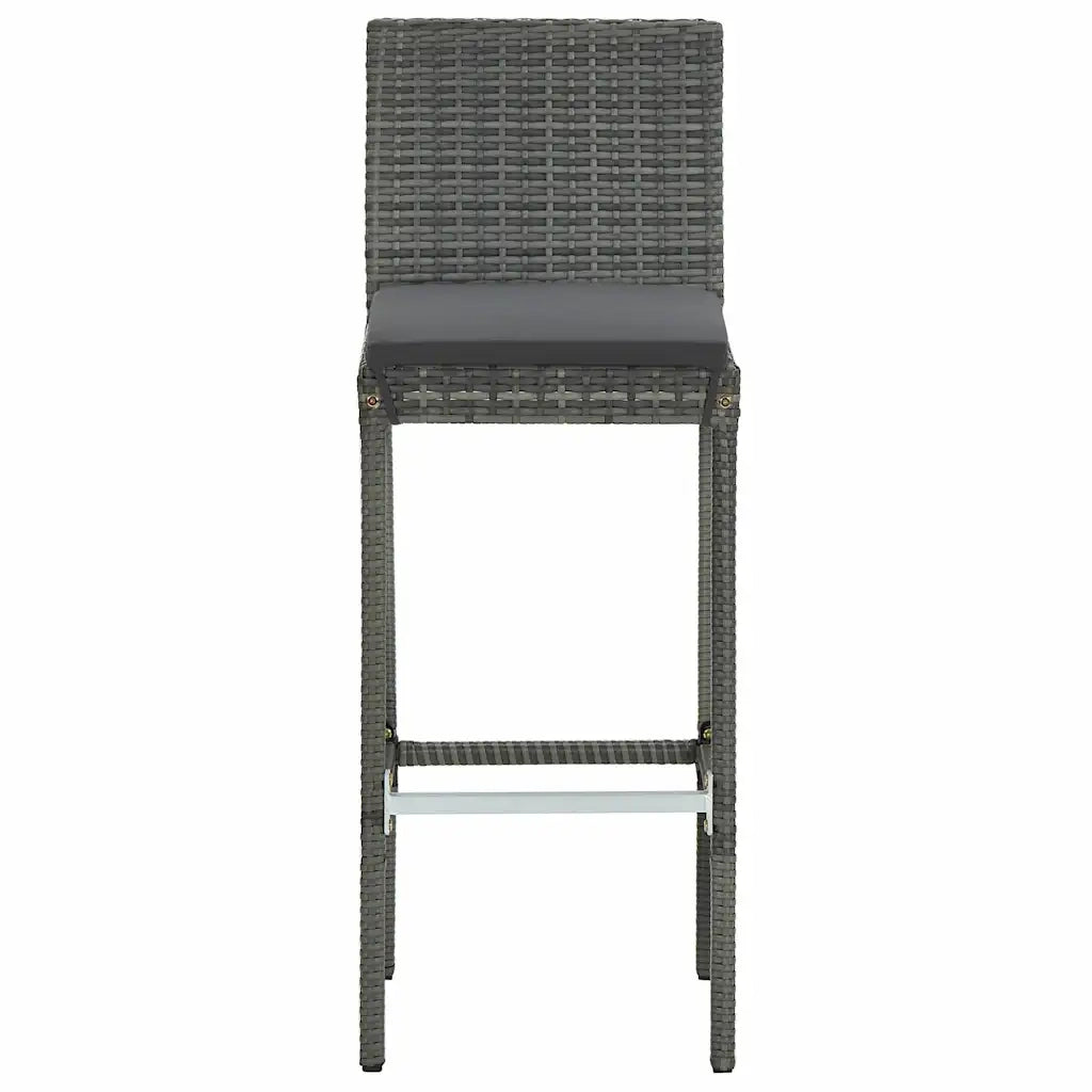 Set Bar da Giardino 3 pz con Cuscini Grigio 3067943