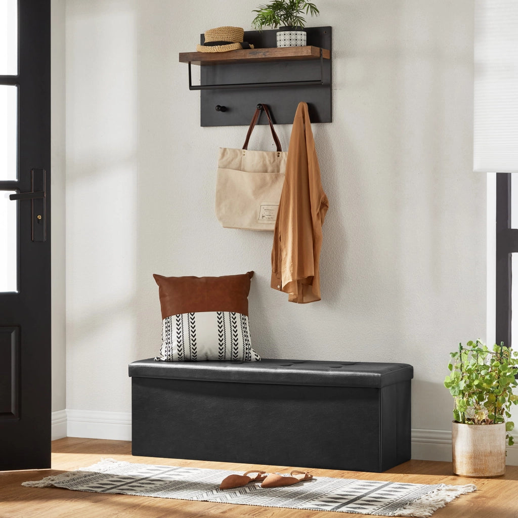 Pouf contenitore VALORA, nero - LSF701V1