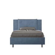 BS COM Letto singolo contenitore imbottito 100x210 microfibra blu