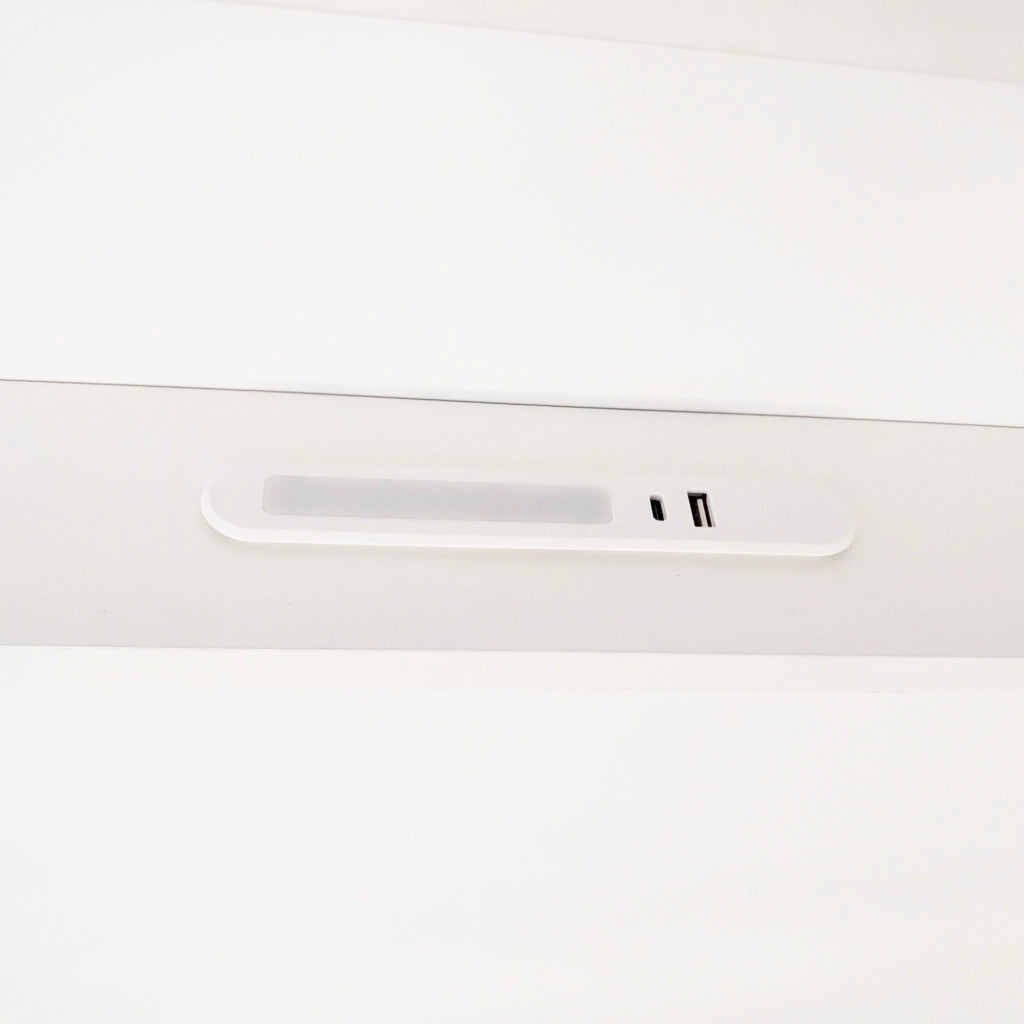 Letto Singolo in Pino con LED e USB ¨C MINIMAL ¨C Bianco 90x200