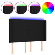 Testiera | Testata a LED Nera 147x16x118/128 cm in Tessuto