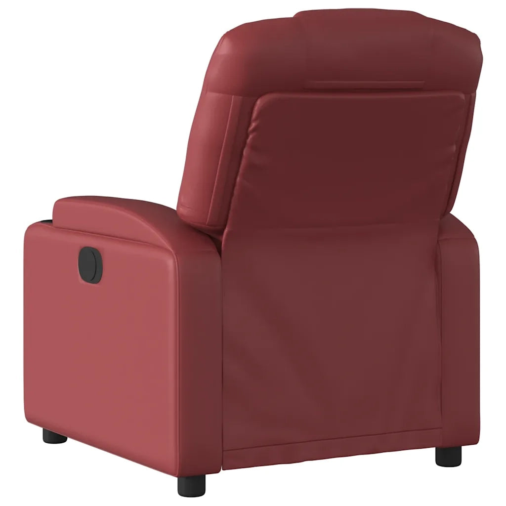 Divano Sedia-Poltrona Reclinabile Rosso Vino in Similpelle 447207