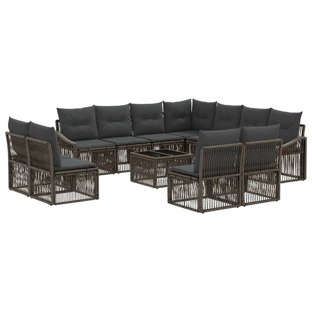 Set Divano da Giardino 12 pz Grigio polyrattan 3436043