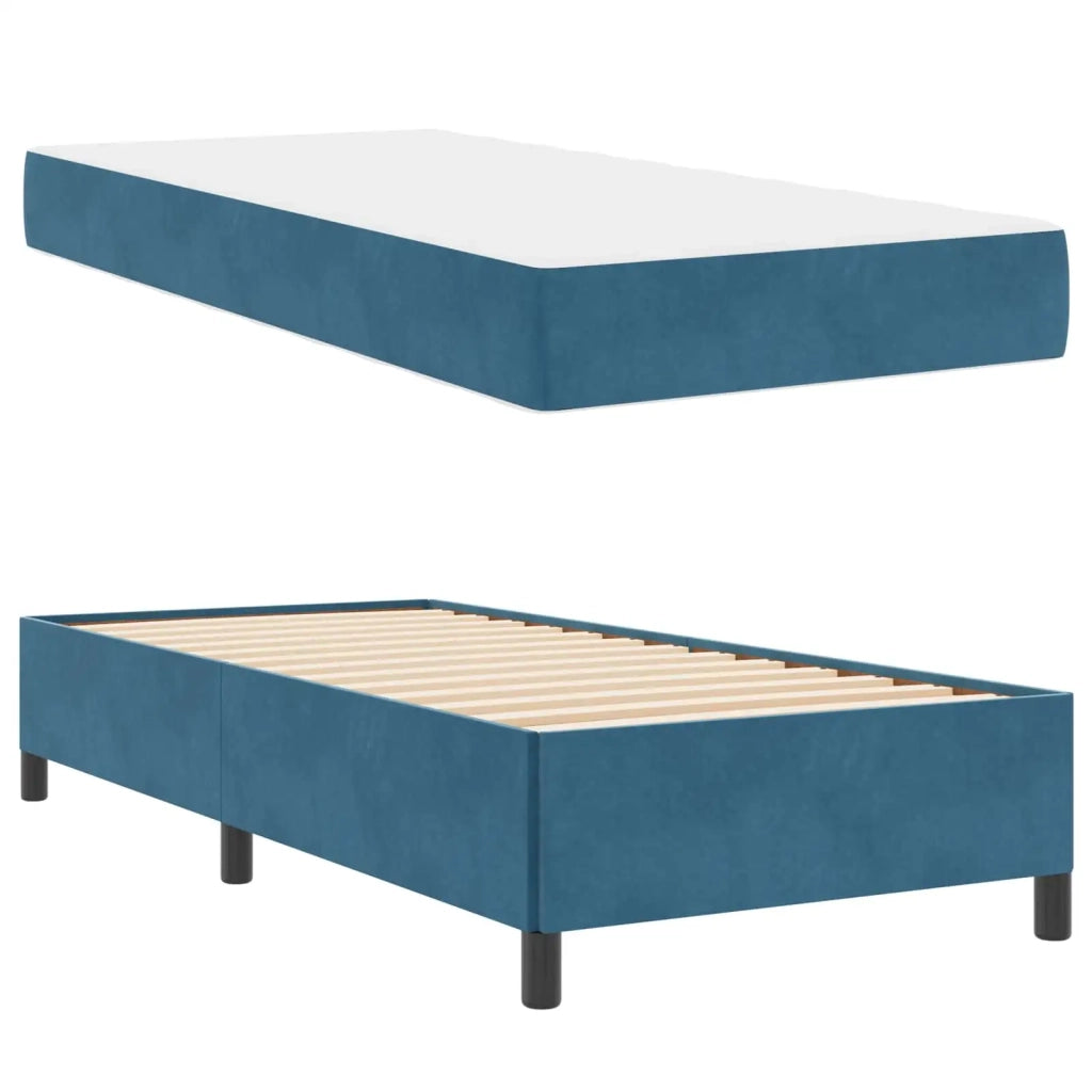 Struttura del letto con materasso Blu Scuro 80 x 200 cm Tessuto 3399028
